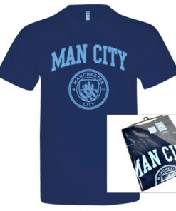 man city crest t shirt navy adults combined