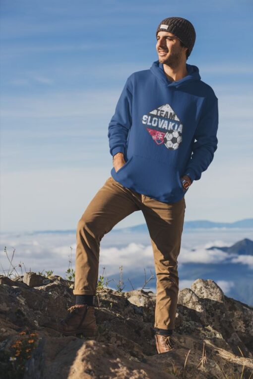 pullover hoodie mockup featuring a man at the top of a mountain 30481 5