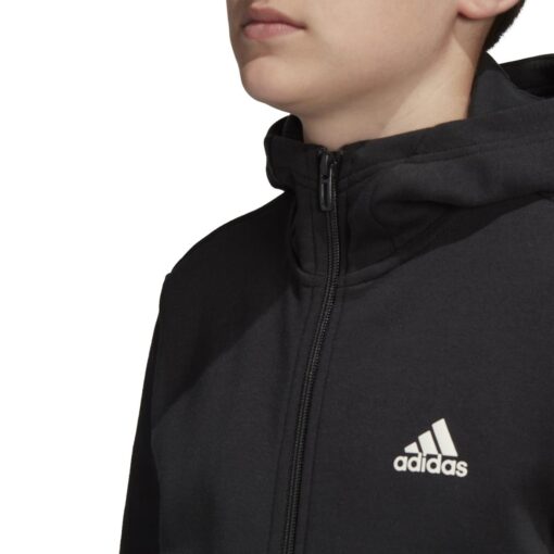 Dětská mikina Adidas černá s bílými pruhy - Image 4