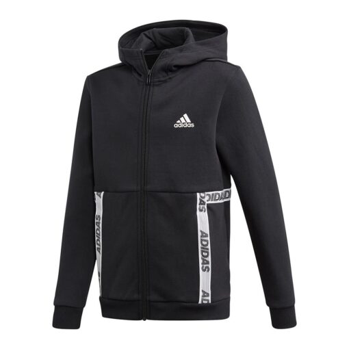 Dětská mikina Adidas černá s bílými pruhy