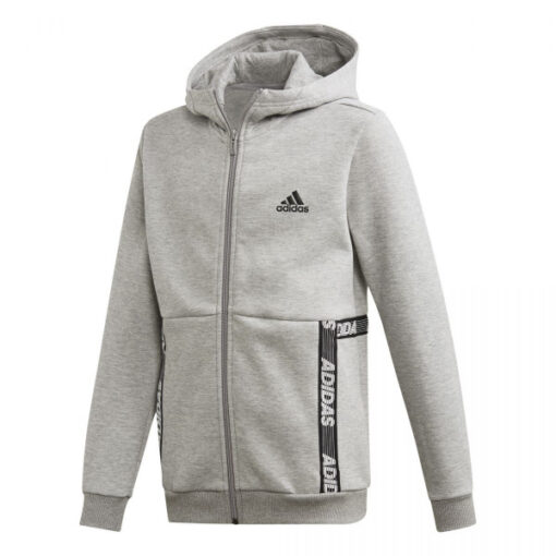 Dětská mikina Adidas šedá s černými pruhy