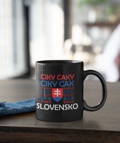 Futbalovy Hrncek Ciky Caki Slovensko cierny s dekoraciou