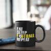 Futbalovy Hrncek Eat Sleep Football Repeat s dekoraciou